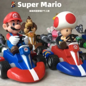 2 Carros Mario E luigi Kart Puxar Para Trás Do Carro De Corrida Super Luigi Yoshi15cm PVC