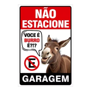 Placa Não Estacione Garagem Você é Burro É – 20cmx30cm (r$19)