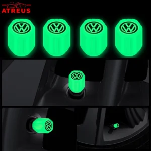 4Pçs Para Volkswagen Brilha No Escuro Tampa De Válvula Pneu Carro (R$9,90)
